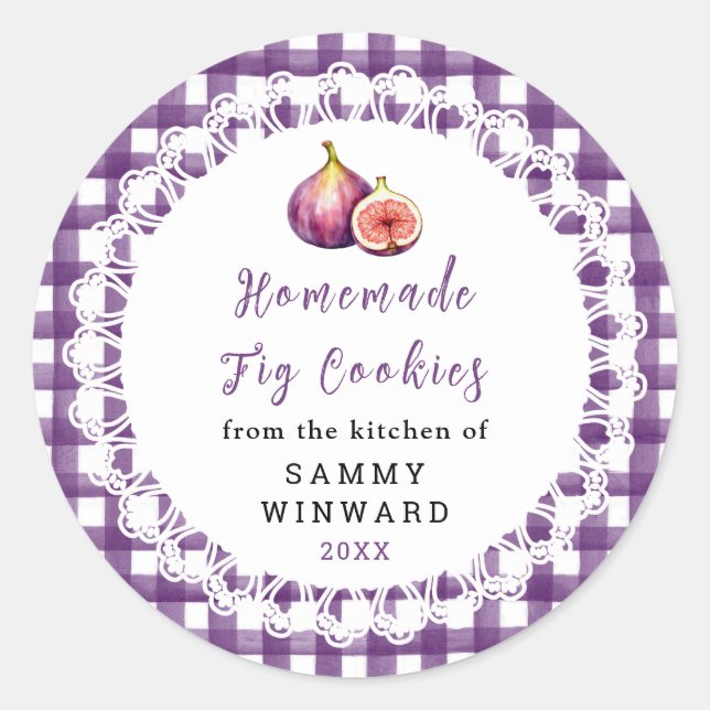 Sticker Rond Homemade Fig Cookie Label (Devant)