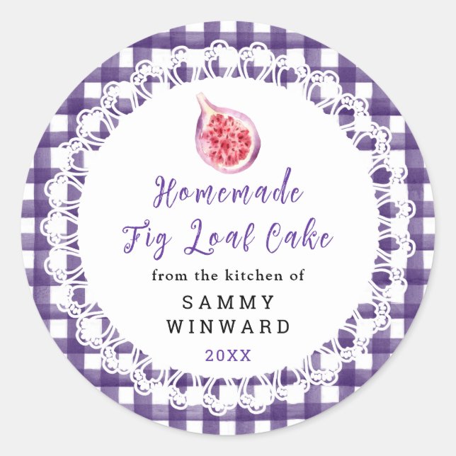 Sticker Rond Homemade Fig Loaf Cake Label (Devant)