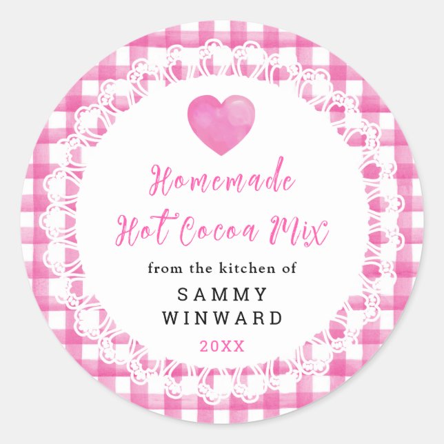 Sticker Rond Homemade Hot Cocoa Mix Label (Devant)