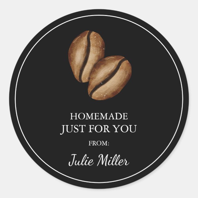 Sticker Rond Homemade just for you coffee label (Devant)