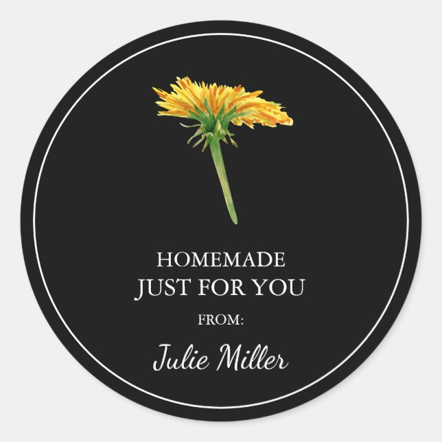 Sticker Rond Homemade just for you dandelion label (Devant)
