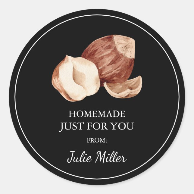Sticker Rond Homemade just for you hazelnut label (Devant)