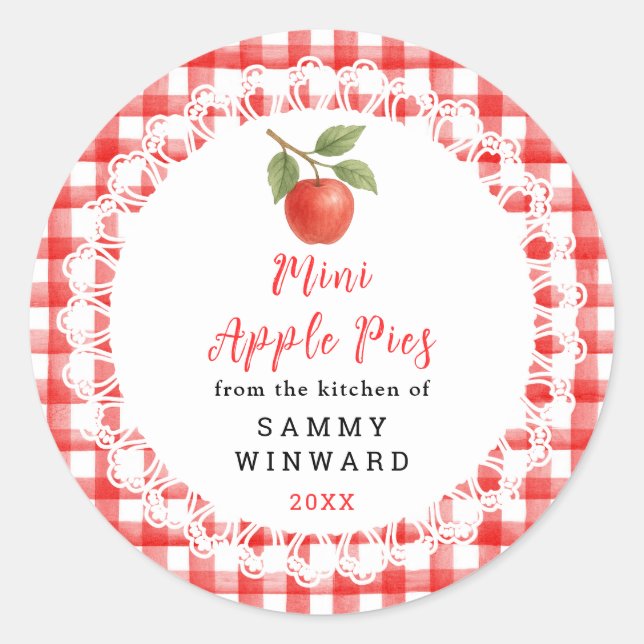 Sticker Rond Homemade Mini Apple Pies Label (Devant)