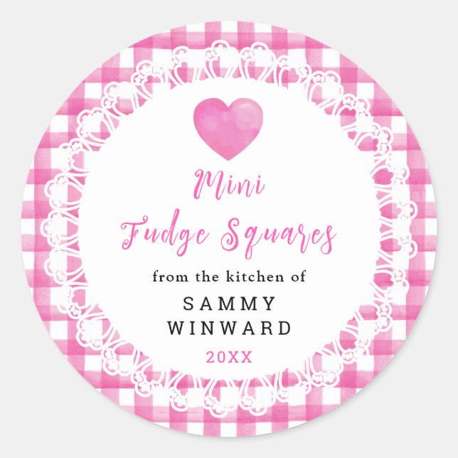 Sticker Rond Homemade Mini Fudge Squares Label (Devant)