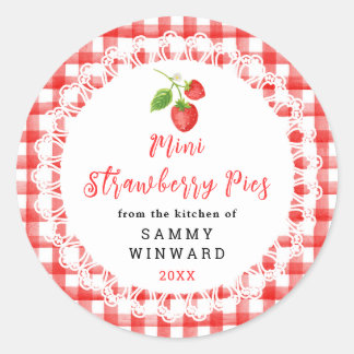 Sticker Rond Homemade Mini Strawberry Pies Label