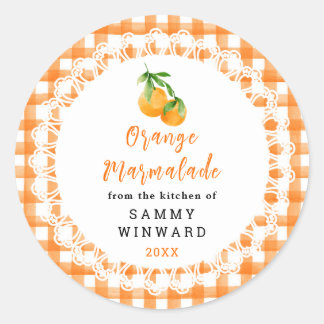 Sticker Rond Homemade Orange Marmalade Label