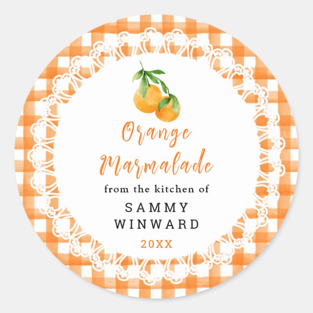 Sticker Rond Homemade Orange Marmalade Label (Devant)