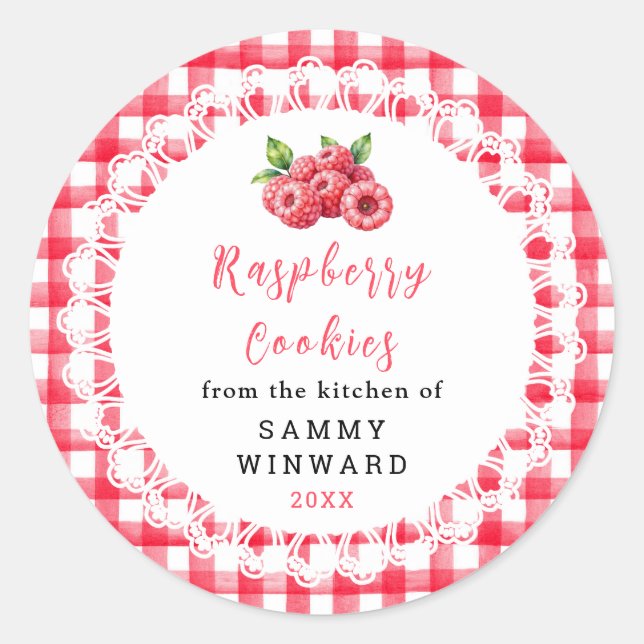 Sticker Rond Homemade Raspberry Cookie Label (Devant)