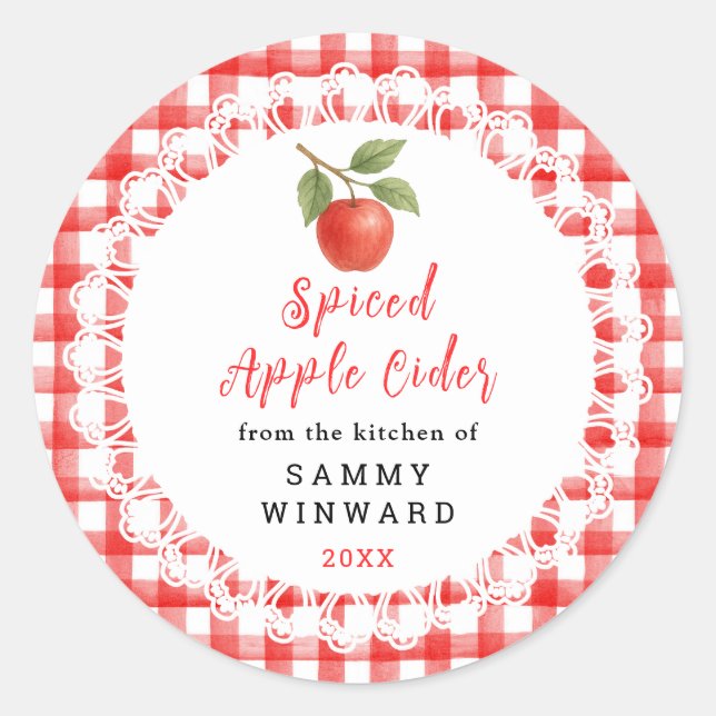 Sticker Rond Homemade Spiced Apple Cider Label (Devant)