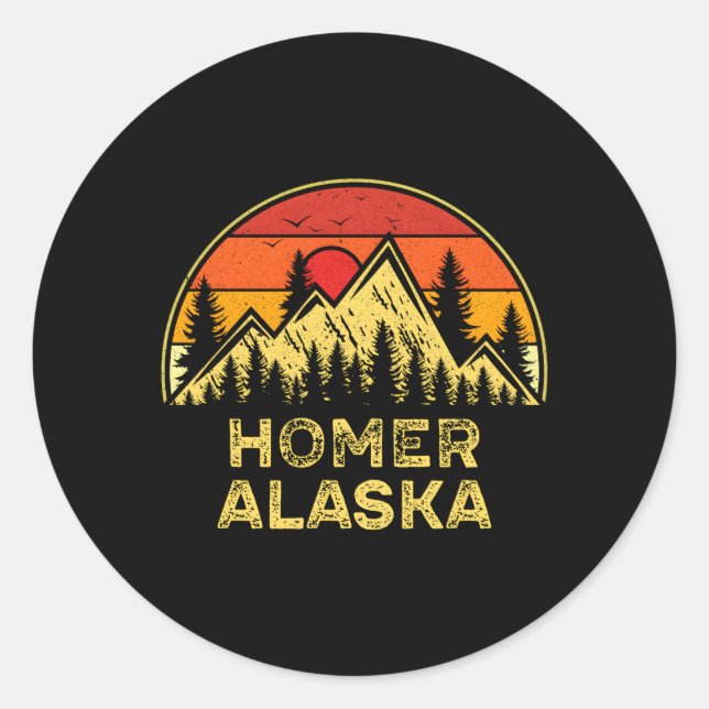 Sticker Rond Homer Alaska Ak Mountains Randonnée extérieure (Devant)