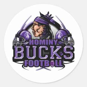 Sticker Rond Hominy Bucks Football (tribal)
