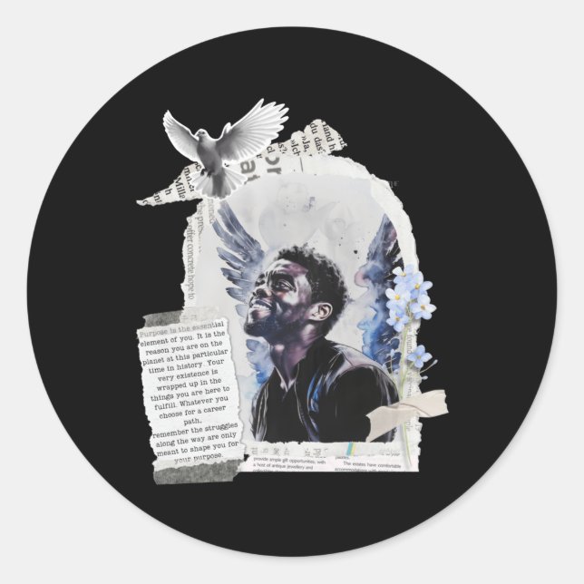 Sticker Rond Hommage À Chadwick Boseman - Objet 2 (Devant)