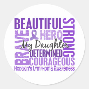 Sticker Rond Hommage Carré Fille Hodgkins Lymphome