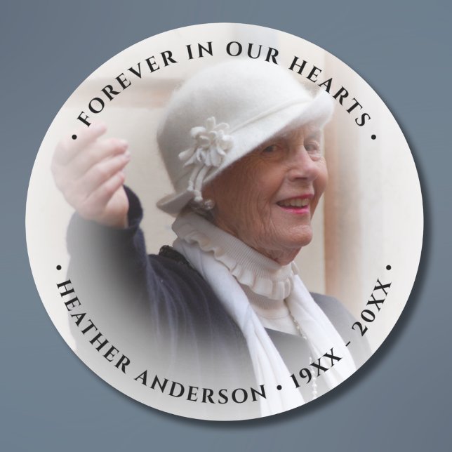 Sticker Rond Hommage Mémorial Photo (Photo Memorial Sticker)