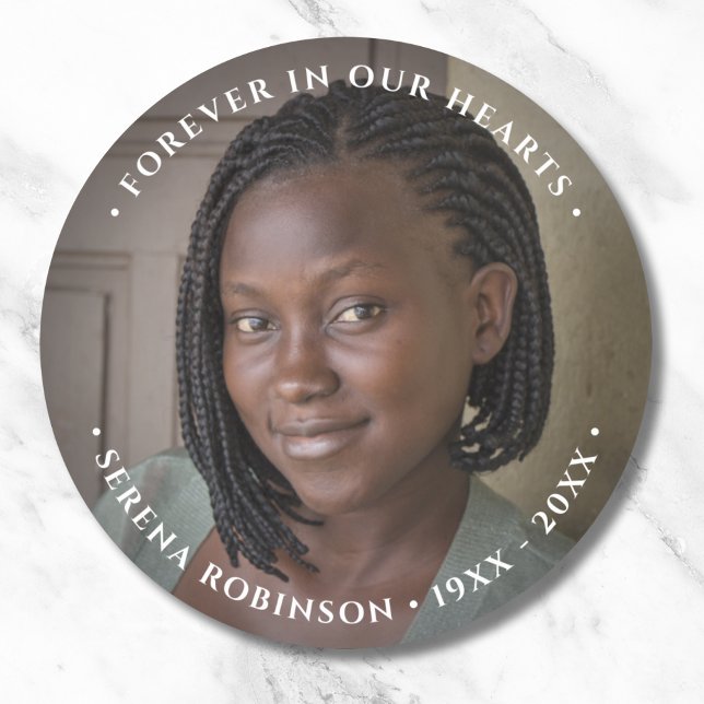 Sticker Rond Hommage mémorial photo (Photo Memorial Stickers)