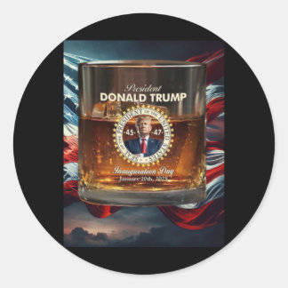 Sticker Rond Hommage Présidentiel Donald Trump Inauguration de 