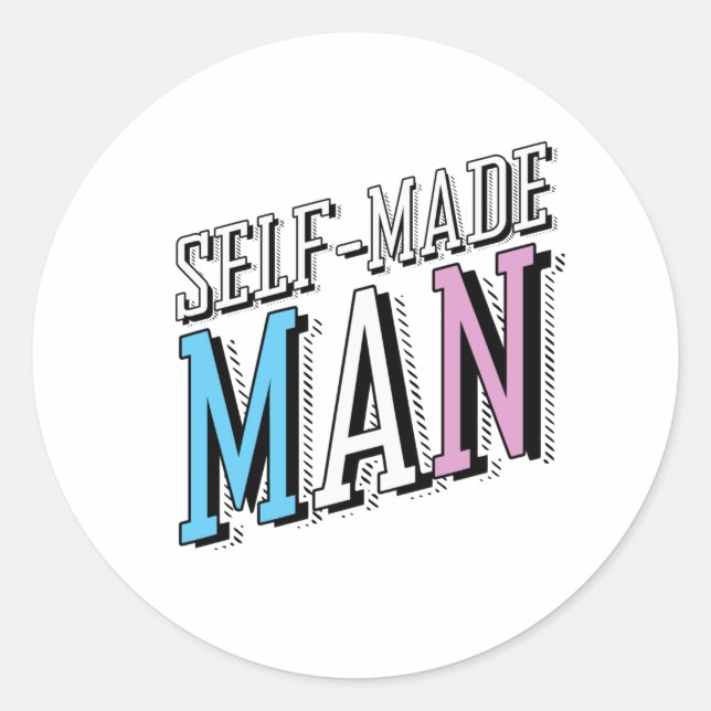 Sticker Rond Homme autodidacte (Devant)