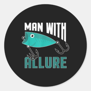 Sticker Rond Homme Avec Allure Pêche Lure Pun Pêcheur T-Shirt