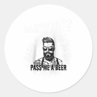 Sticker Rond Homme célibataire tatoué pour la Saint Valentin