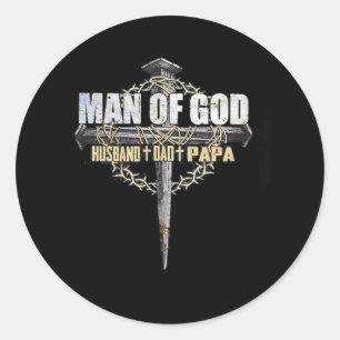 Sticker Rond Homme de Dieu Mari papa papa papa père jour