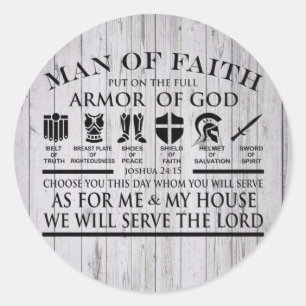 Sticker Rond Homme De Foi Armor De Dieu