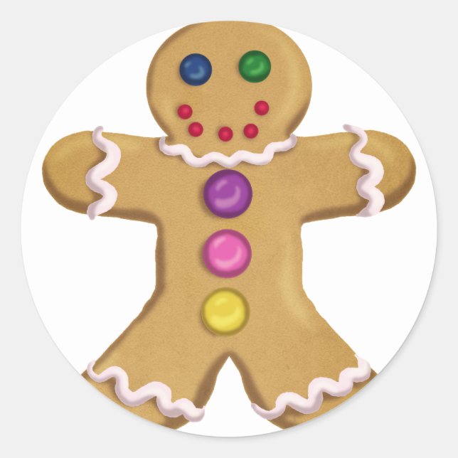 Sticker Rond Homme de gingembre (Devant)