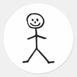 Sticker Rond Homme de Stickman