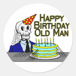 Sticker Rond Homme de toile d'araignée de joyeux anniversaire