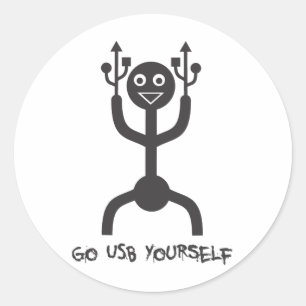 Sticker Rond Homme d'USB