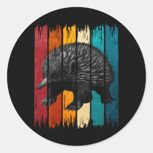 Sticker Rond Homme Echidna Retro Performance