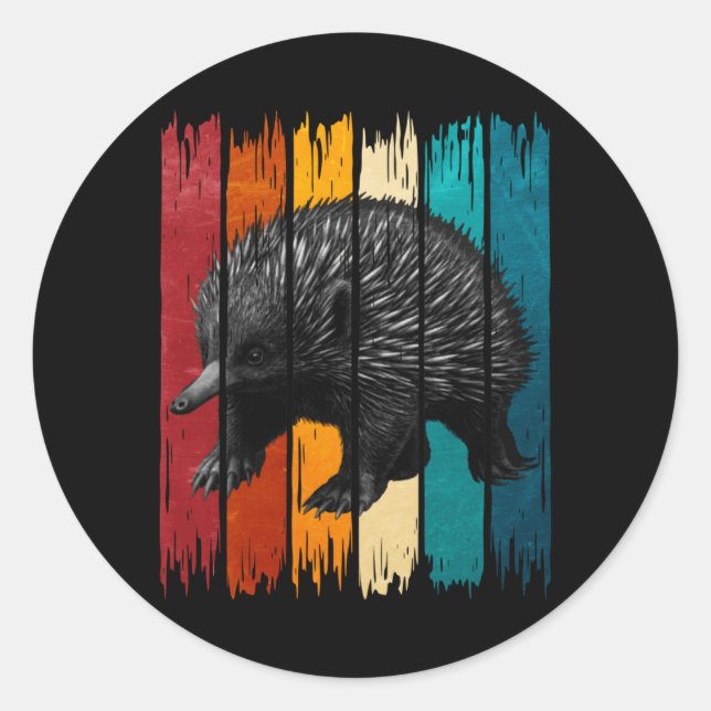 Sticker Rond Homme Echidna Retro Performance (Devant)