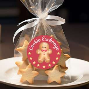 Sticker Rond Homme en pain d'épices de Noël