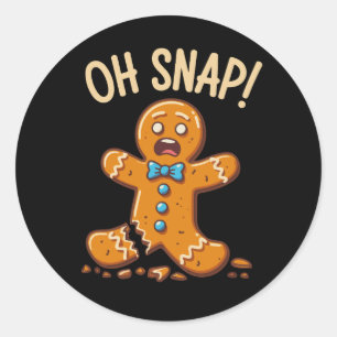 Sticker Rond Homme en pain d'épices Oh Snap Biscuit de Noël Cui