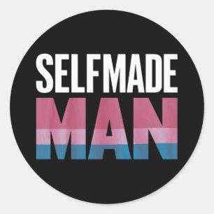 Sticker Rond Homme fait par soi-même Transgenre Drapeau de fier