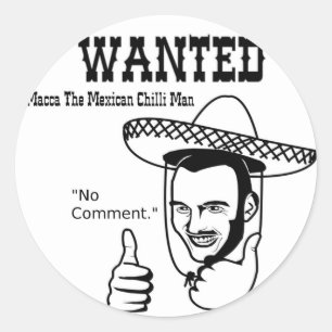 Sticker Rond Homme mexicain de piments de Macca