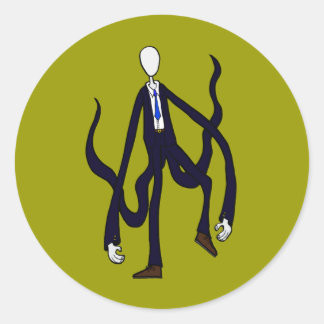 Sticker Rond Homme mince - Livre des monstres Halloween