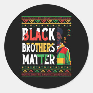 Sticker Rond Homme noir frères noirs problème fierté africaine