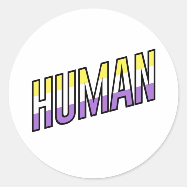 Sticker Rond Homme non binaire (Devant)