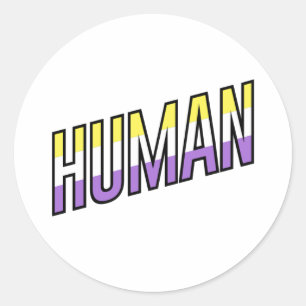 Sticker Rond Homme non binaire