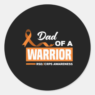Sticker Rond Homme Papa D'Un Guerrier Rsd Crps Sensibilisation