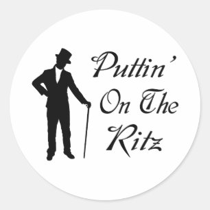 Sticker Rond Homme pimpant Puttin sur le Ritz