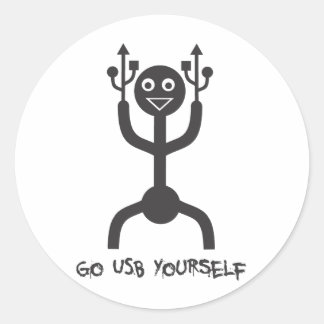 Sticker Rond Homme USB