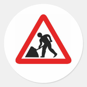Sticker Rond Hommes au travail