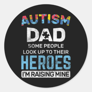 Sticker Rond Hommes Autisme Papa Sensibilisation sur l'autisme