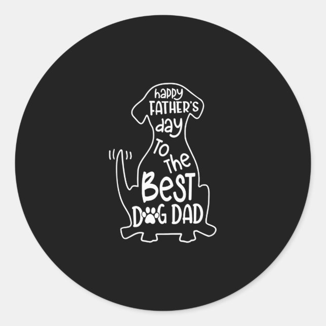 Sticker Rond Hommes Bonne Fête des pères À Un Seul Chien Papa A (Devant)