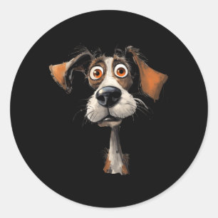 Sticker Rond Hommes Chiens Drôles Pour Les Amateurs D'Animaux E