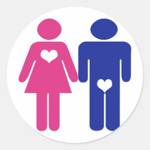 Sticker Rond Hommes contre femmes