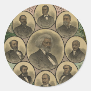 Sticker Rond Hommes de couleurs distingués Frederick Douglass 1
