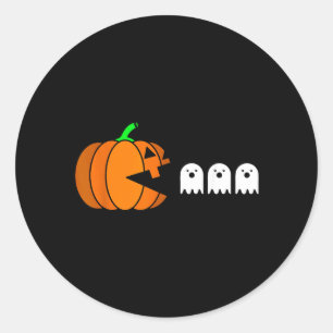 Sticker Rond Hommes de joueur de fantôme drôle de Halloween man