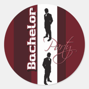 Sticker Rond Hommes distingués du parti Bachelor